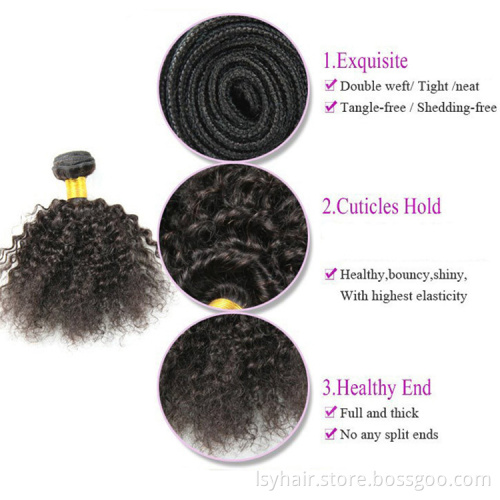 100% Virgin Brazilian Hair Drop Ship Hair Bundles Afro Puff Kinky Curly Mongolian Remy  Deep Wave Hair WEAVING